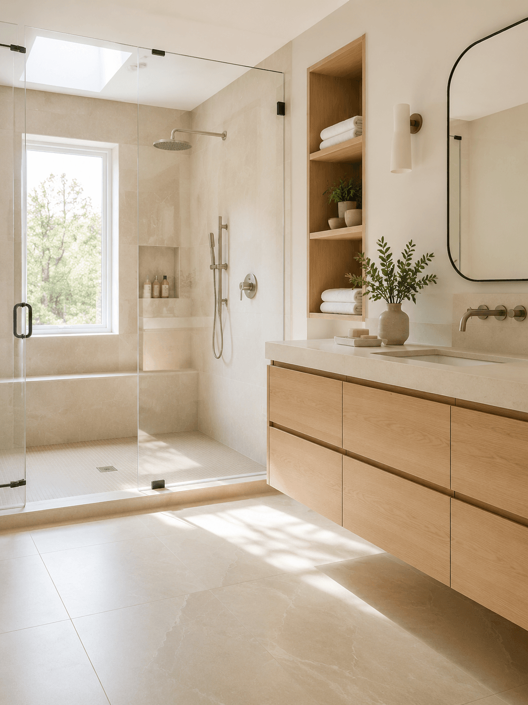 Bright modern residential bathroom renovation by Together Interior