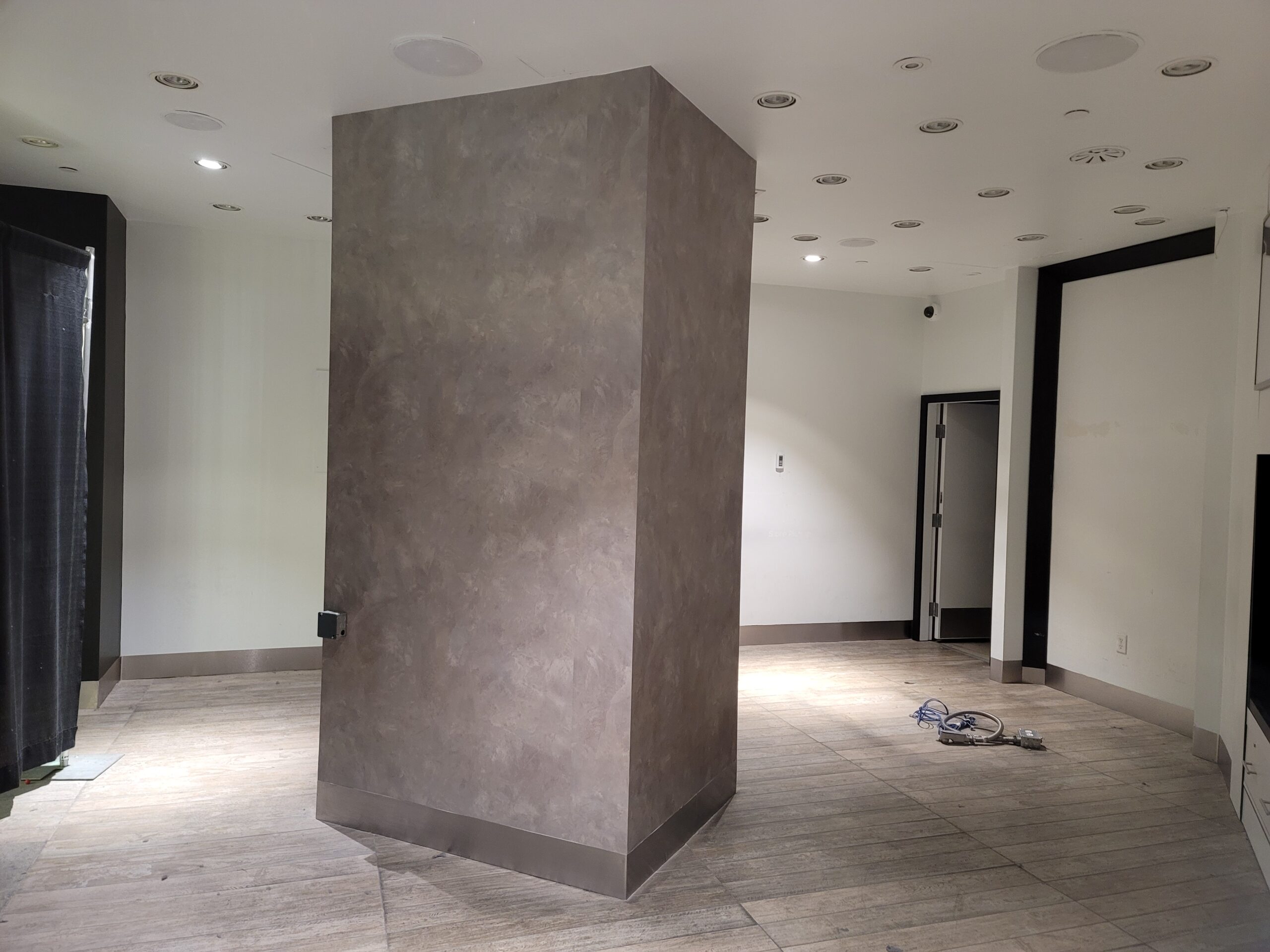 Jewellery store interior before painting at Metrotown